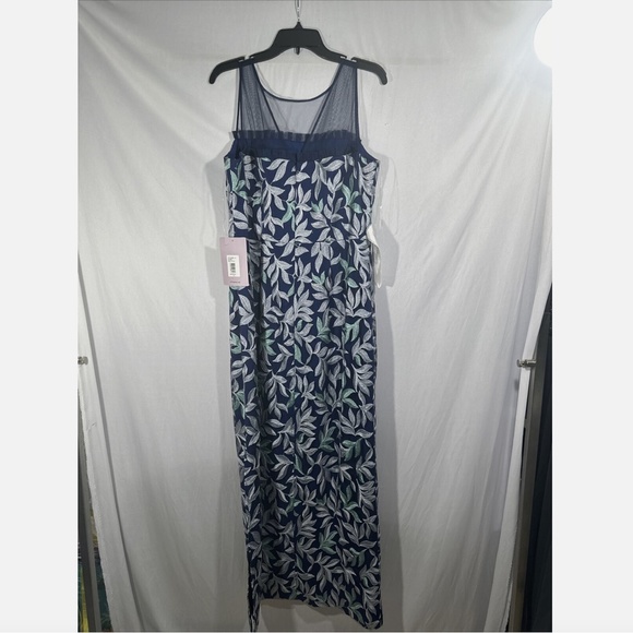 NWT JS Collections [ 14 ] Leighton Illusion Column‎ Gown in Oxford Blue G1462 - Picture 11 of 14
